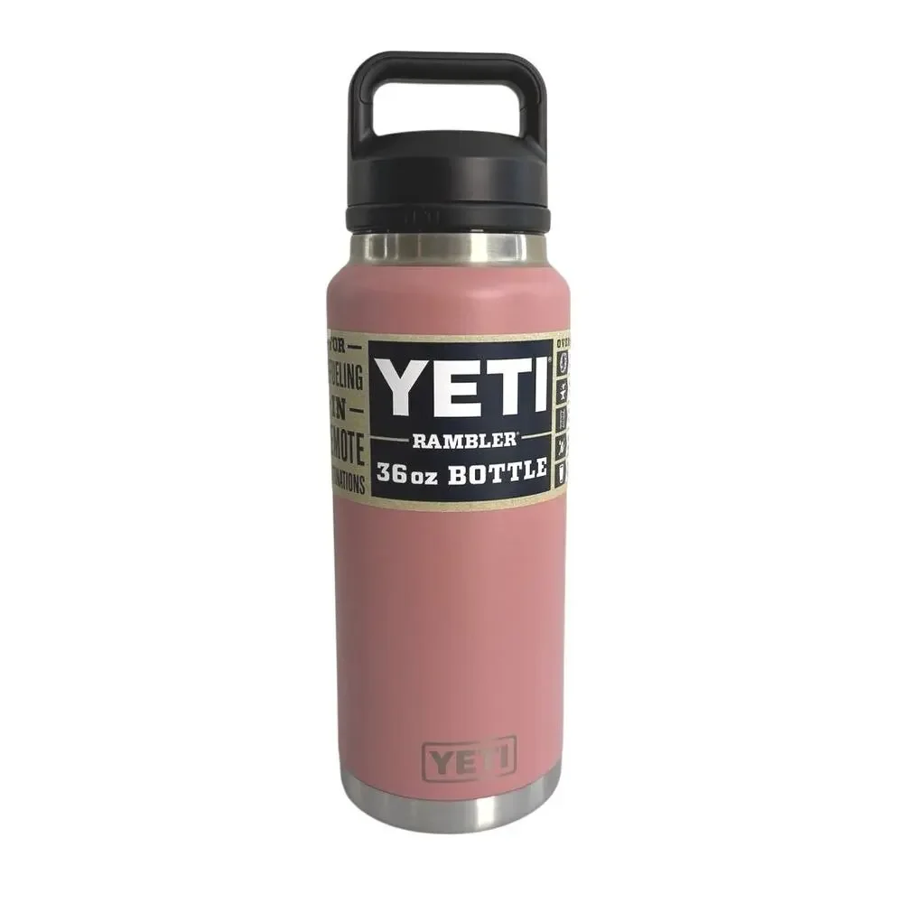 NWT YETI Rambler 36oz. Water Bottle sandstone pink with chug cap